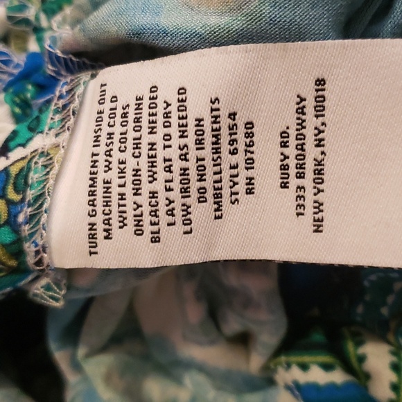 Ruby Rd Lady's Crewneck Rouched Tied Side With Neckline Embellishments - Picture 9 of 9